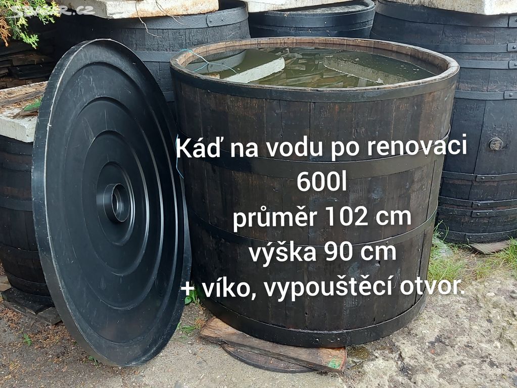 Káď na vodu po renovaci 600l