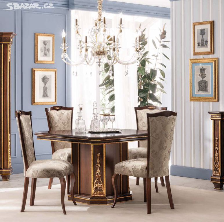 Jídelní stůl 120x120+40 Modigliani a 4 židle