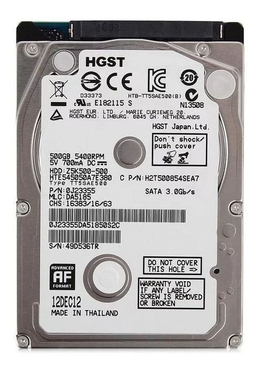 Harddisk 2,5" 500GB Hitachi Travelstar Z5K500 SATA