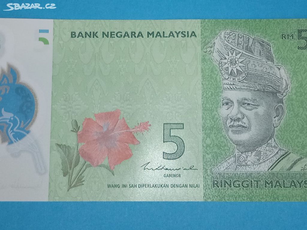 UNC Bankovka MALAJSIE - 5 Ringgit 2021