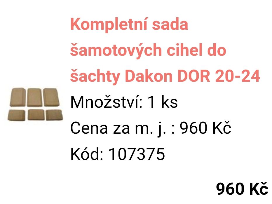 Šamotové cihly DAKON DOR 20-24