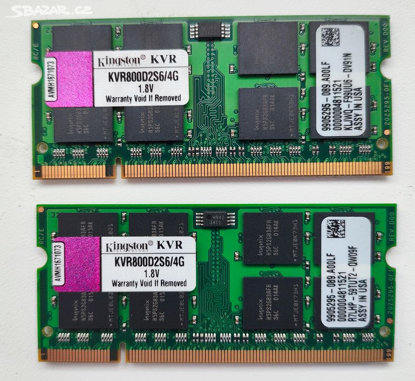 Pamět 2 x 4GB DDR2 800 SO-DIMM pro notebook