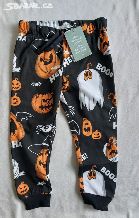 Nové tepláky s dýněmi Halloween vel. 104