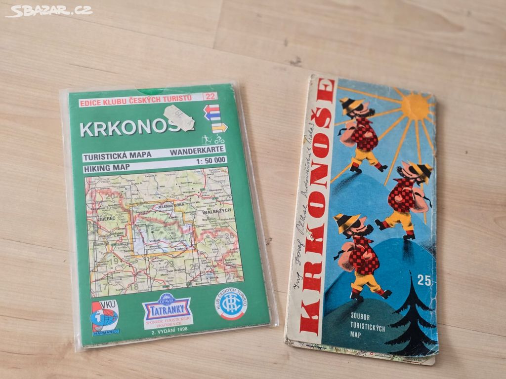 2 ks turistická mapa Krkonoš