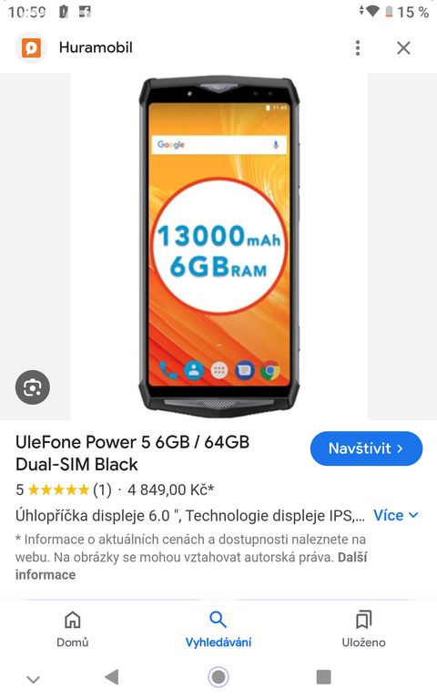 Mobilní telefon úlefone jako nový