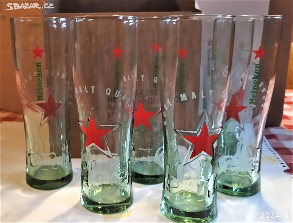 Nabízím sadu pivních sklenic 0,25l logo Heineken