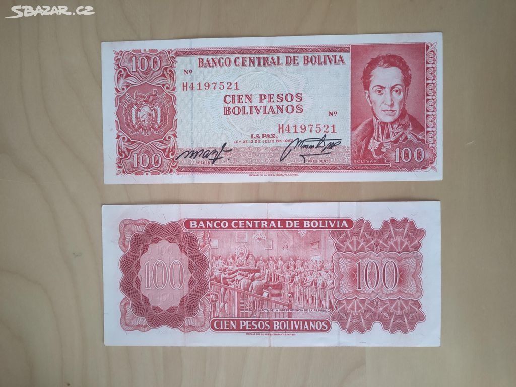 BOLIVIA - 100 pesos - rok 1962