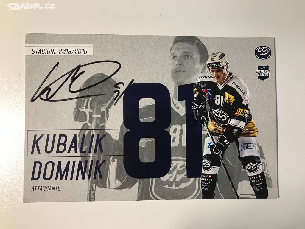 Dominik Kubalík - autogram (2018/2019)