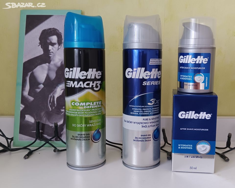 GILLETTE - gel na holení, balzám po holení