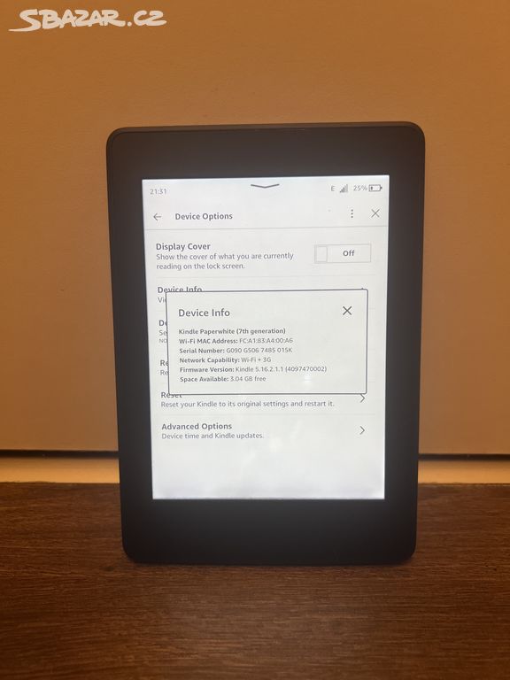 Amazon Paperwhite Kindle 7. gen 4GB WiFi + 3G