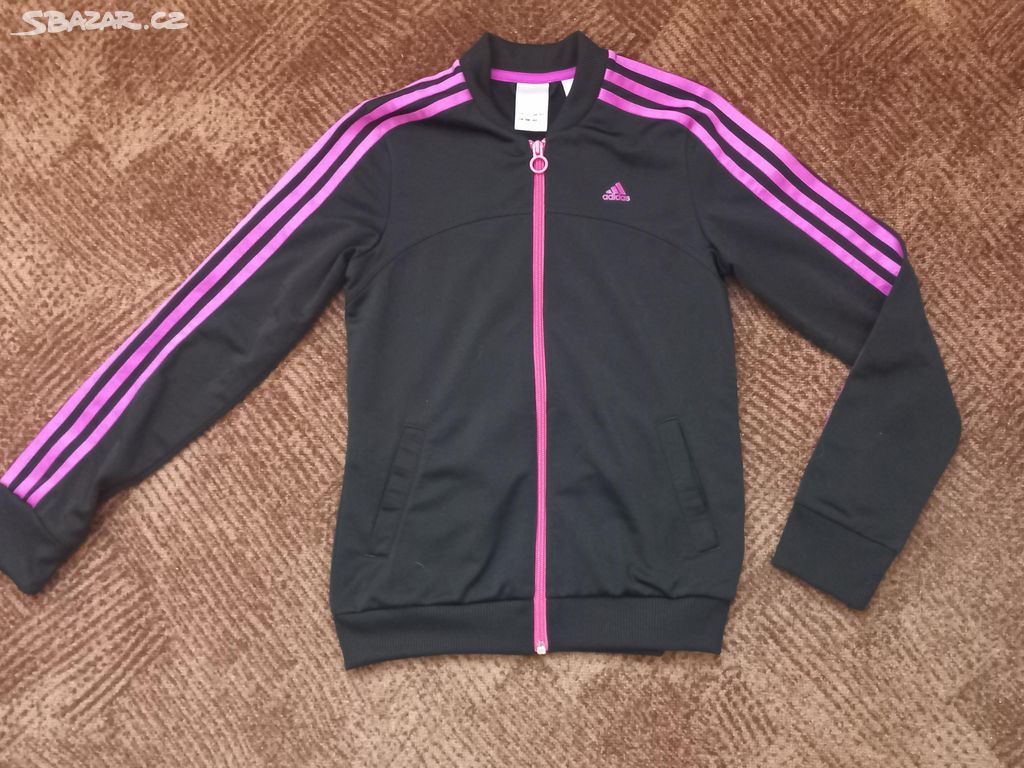 bunda tepláková dívčí, černá, ADIDAS