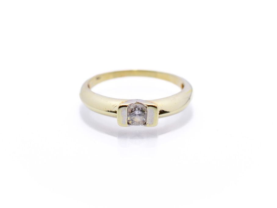 Zlatý prsten se zirkonem, vel. 55 (12175)
