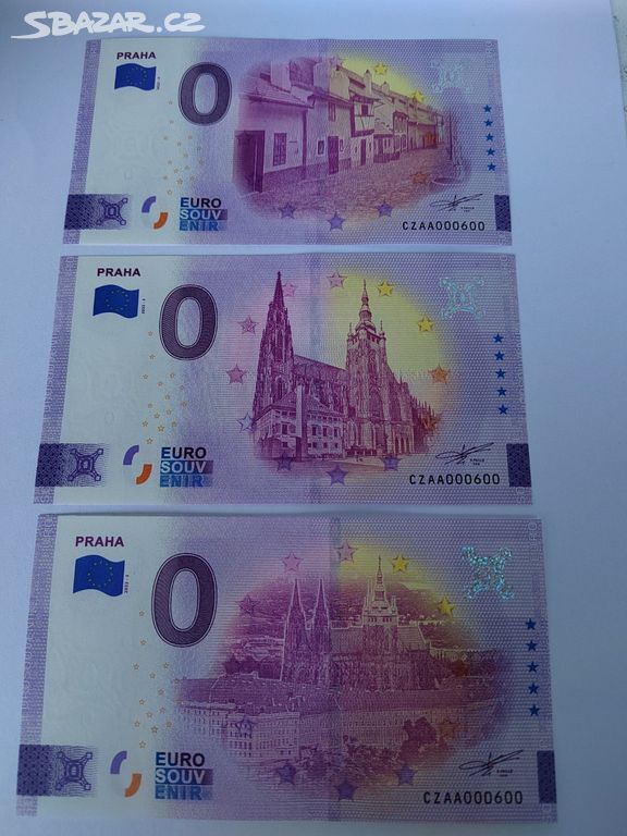 0 Euro souvenir bankovky - Praha 2022