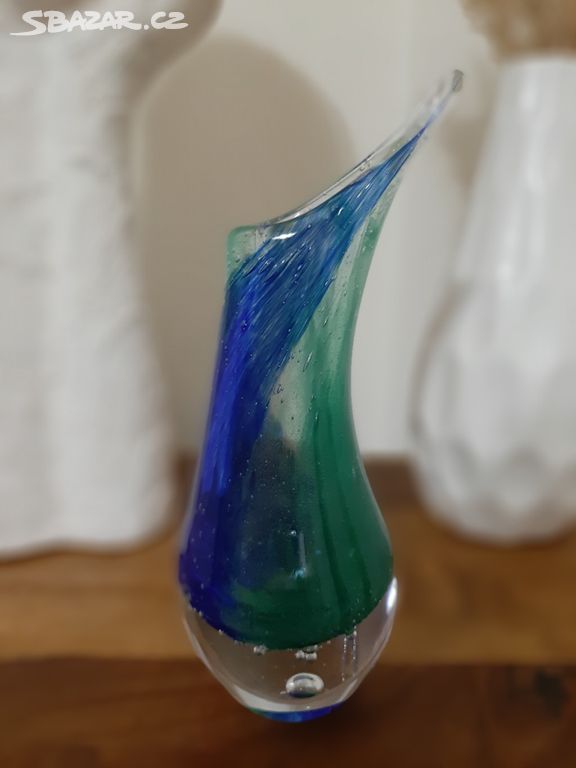 Krásná váza z ručně foukaného skla-Art Glass PRINC