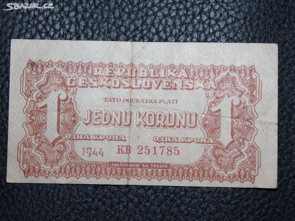 1 Kčs Koruna 1944 serie KB