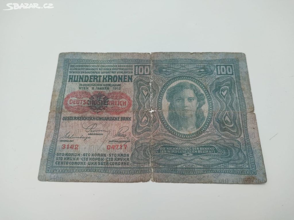 Bankovka Rakousko Uhersko - 100 Korun 1912