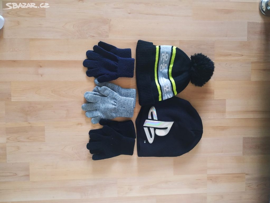 Zimní čepice a rukavice vel 122/128