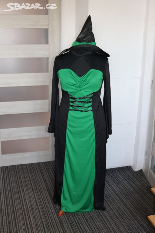 Karnevalový kostým čarodějnice vel.XL zelená