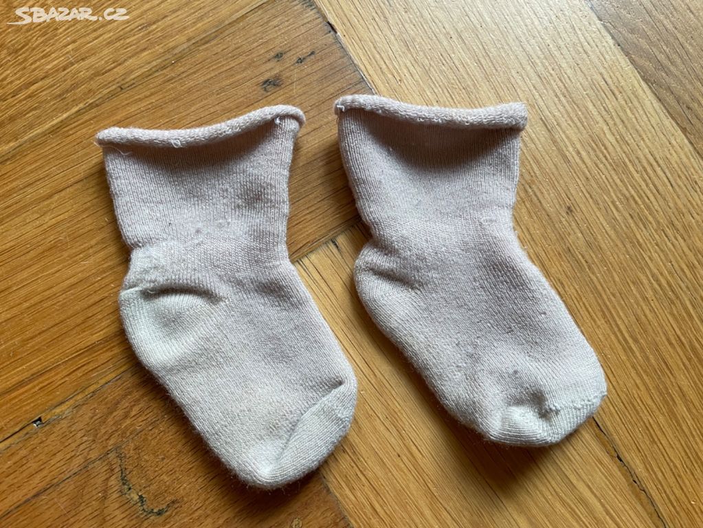 Merino kojenecké bezové ponožky vel.0-18 měsíců