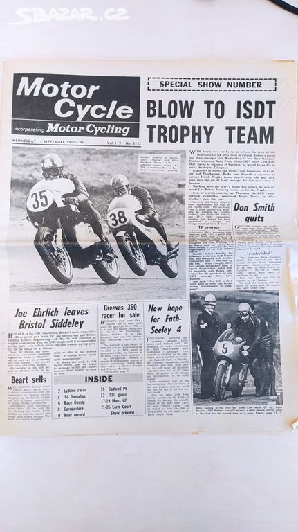 Starý časopis Motor Cycle September 1967