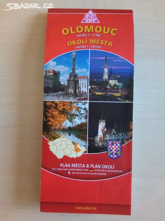 Olomouc plán města 1 ku 17000