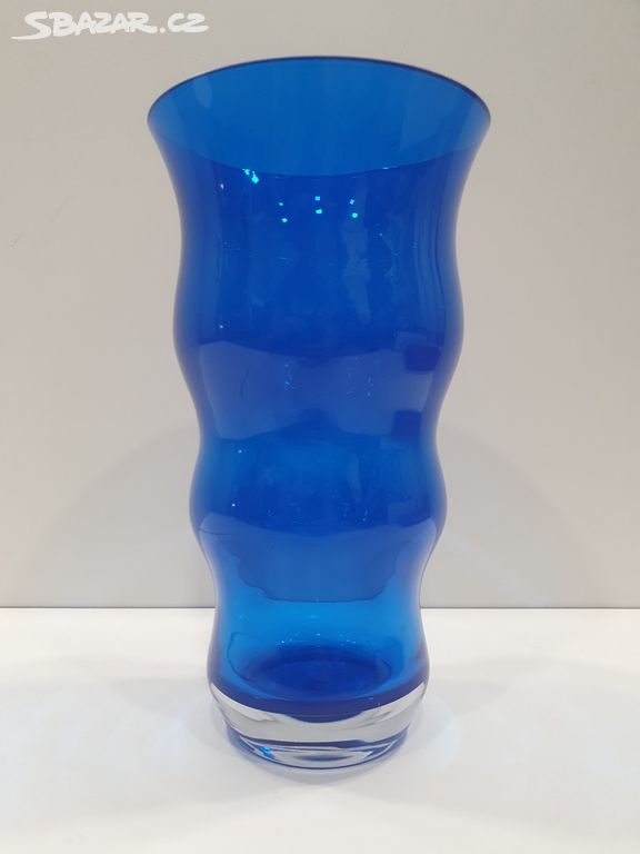 NOVÁ váza Astera design modré sklo orig. balení