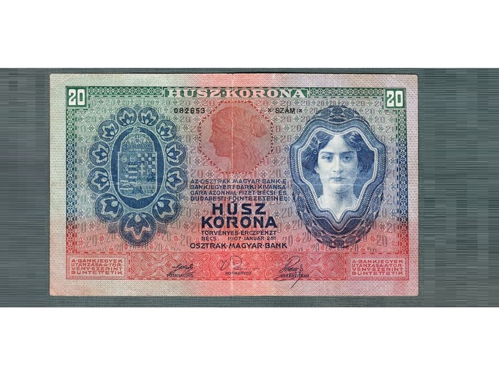 Staré bankovky 20 korun 1907 VZÁCNÁ