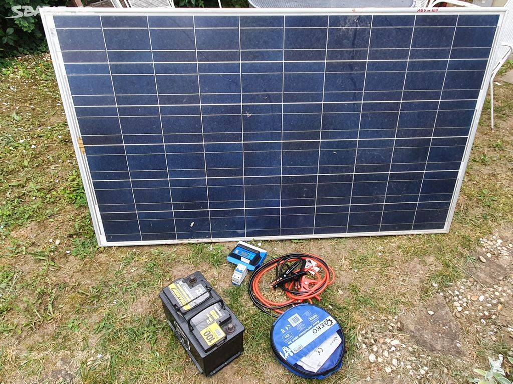 Fotovoltaický solarní panel, baterie,regulátor