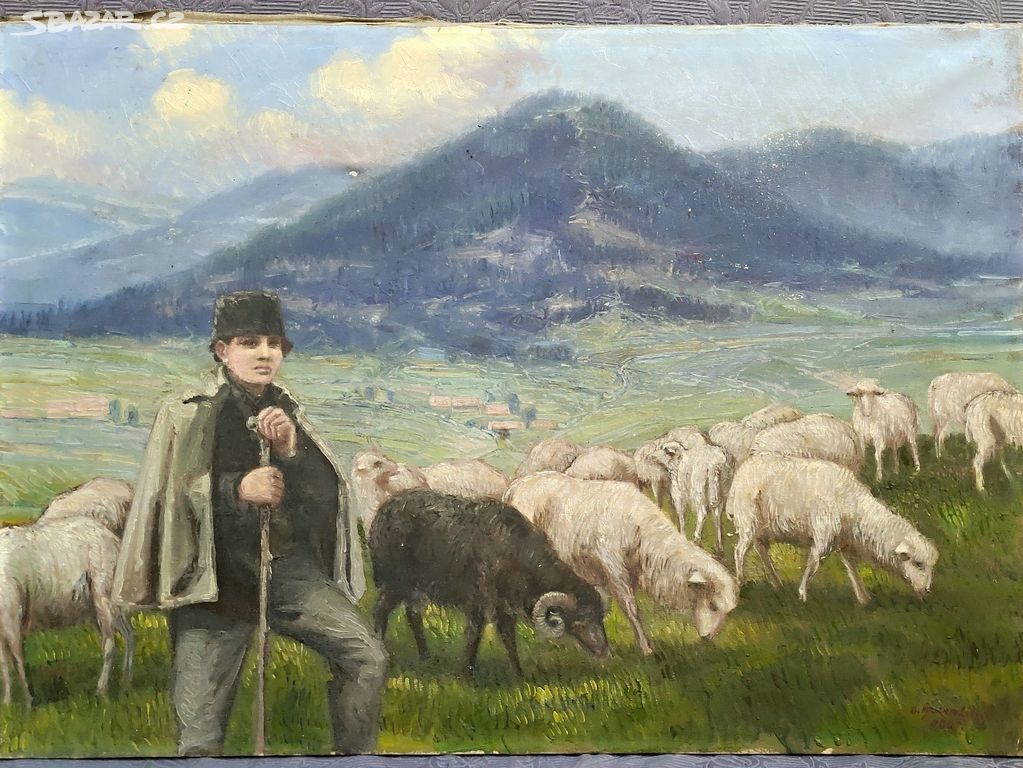 Grumlík Ota : Pasáček ovcí , dat. 1921