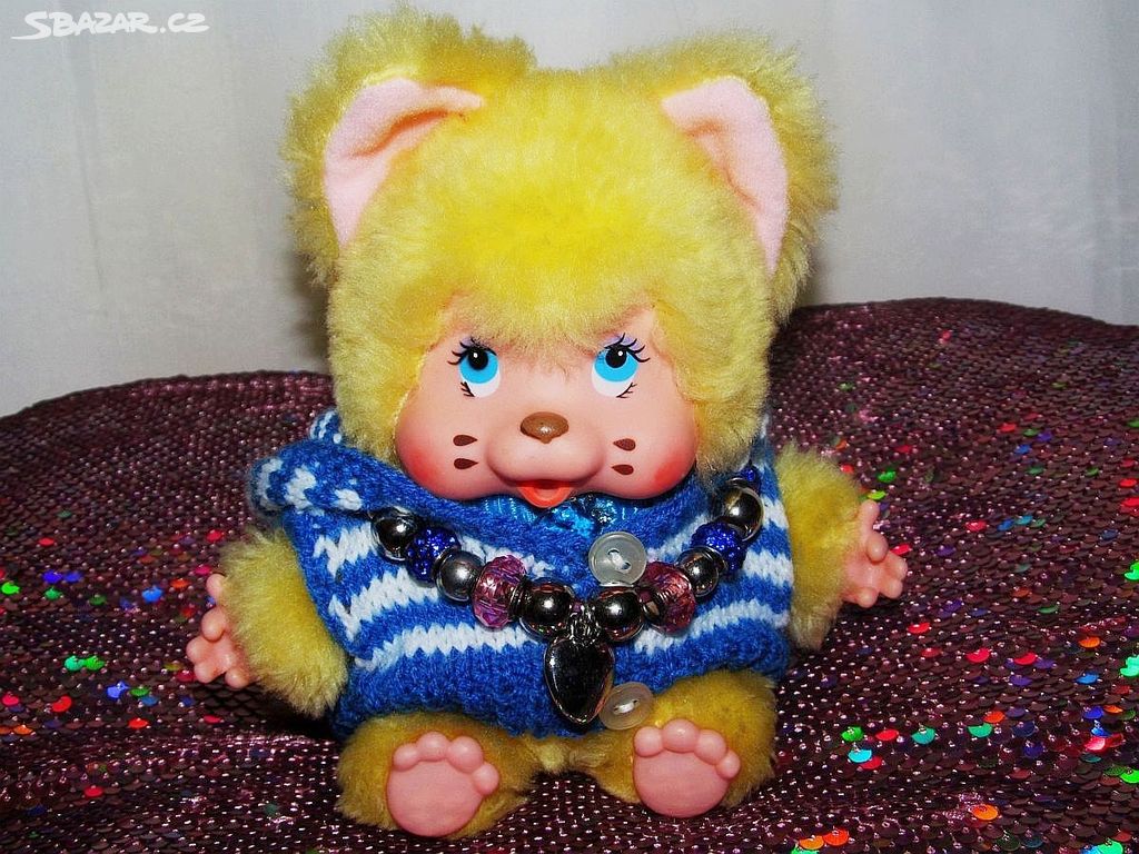 REZERVACE Mončičák Nyamy monchhichi -Žlutá -Lemmy. - Hradec Králové -  Sbazar.cz