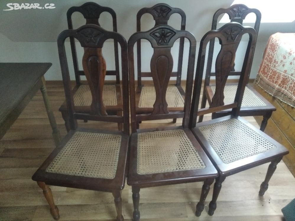 SLEVA židle dřevěné s výpletem