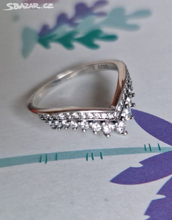 Nový stříbrný prsten prstýnek 925 vel 54 třpyt
