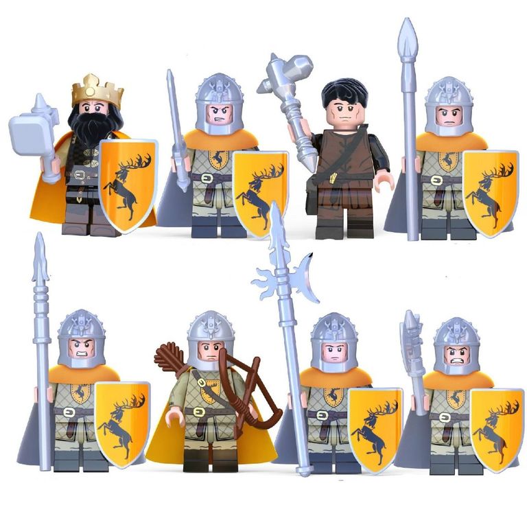 8 rytíři Baratheon s LEGO kompatibilní Hra o trůny