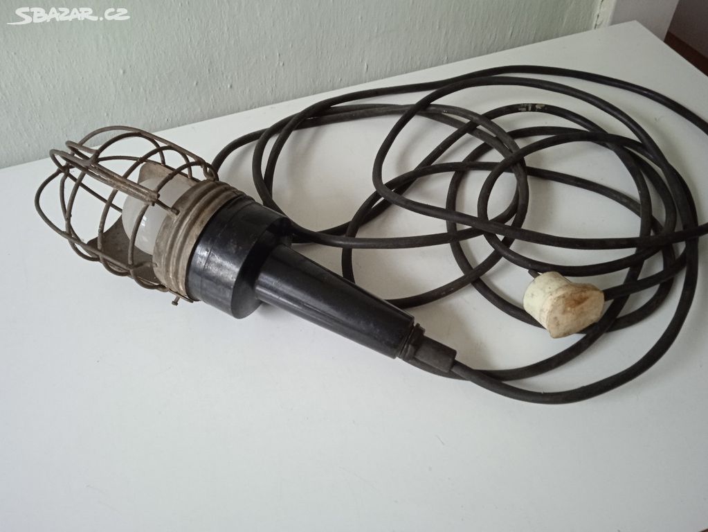 Retro svítilna- pracovní lampa -  6 m kabel
