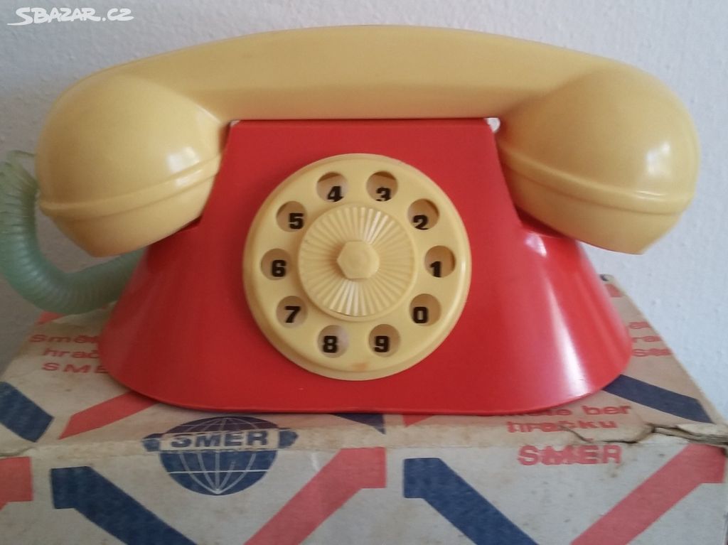 Stará hračka dětský telefon Směr pokladnička