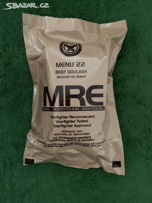 Trvanlivé Vojenské Jídlo MRE-USA, výběr z 24 menu