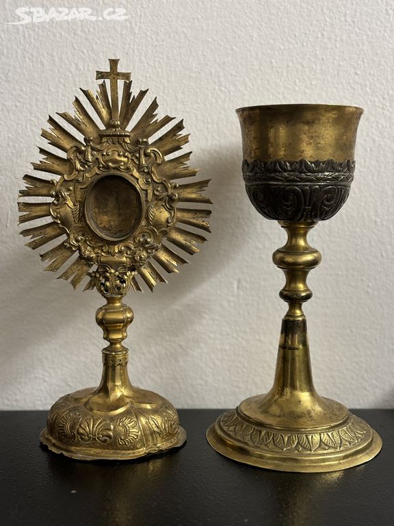 Barokní monstrance s kalichem