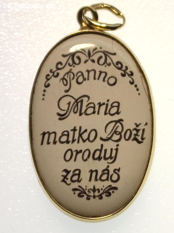 Zlatá Madonka 2,25 gr.Zlatý starý přívěšek 25x15mm