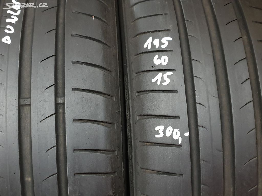 195 60 15 letní 2ks pneu Dunlop 5,5mm