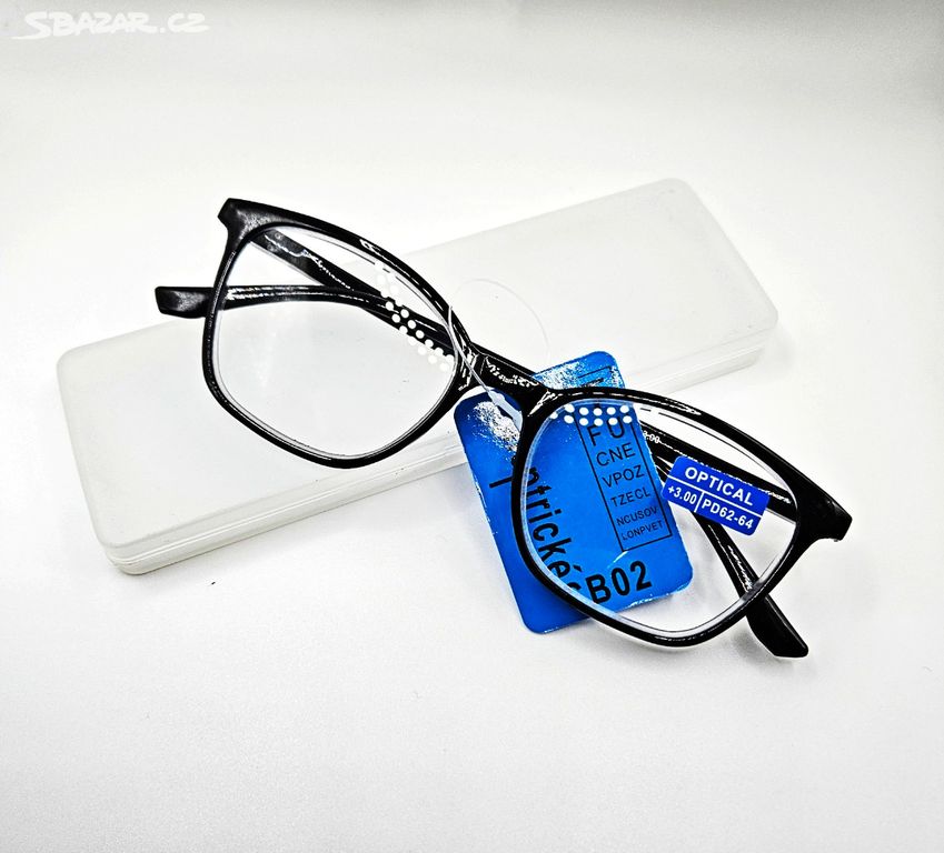 Dioptrické brýle s pouzdrem ULTRA TENKÉ, D-1 až 4