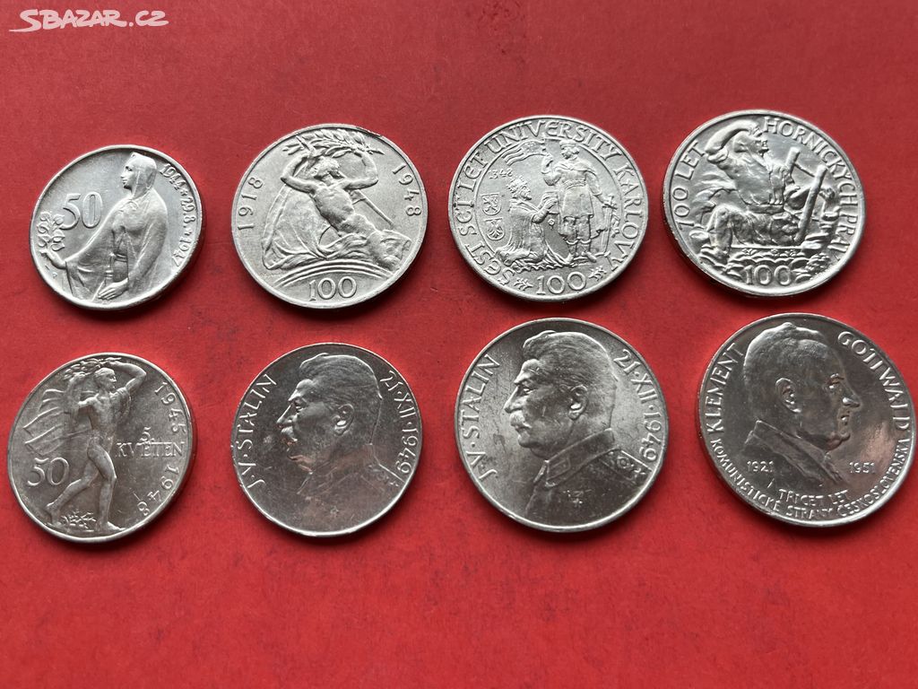 Komplet pamětních mincí 1947-1951 ČSR
