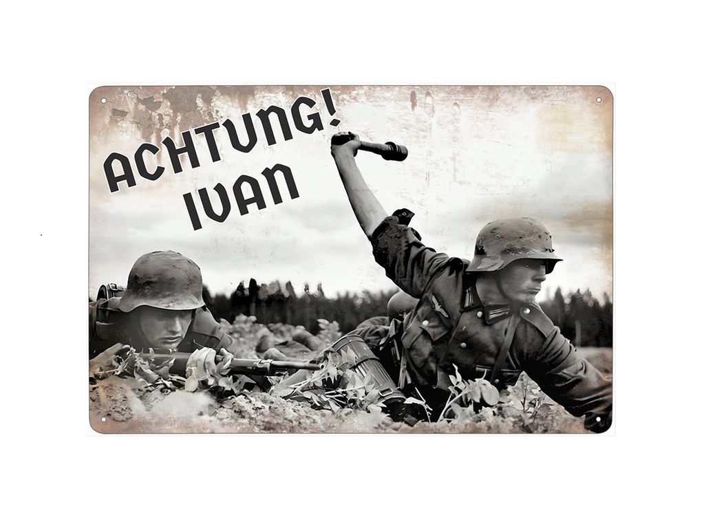 plechová cedule: ACHTUNG! IVAN