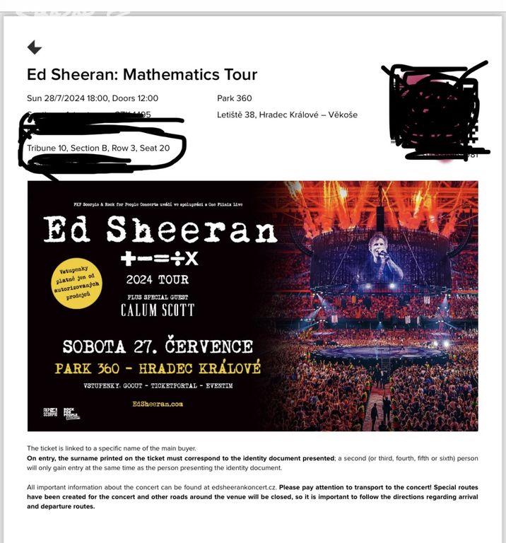 Ed Sheeran 28. 7. 2024 Hradec Králové