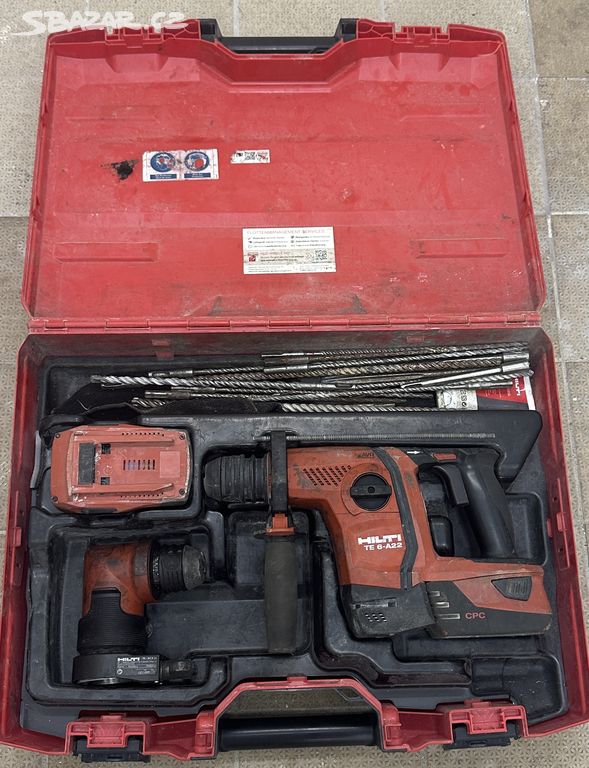 HILTI TE 6-A22 + TE-AC 2 22V KLADIVO + ÚHLOVÉ SKL