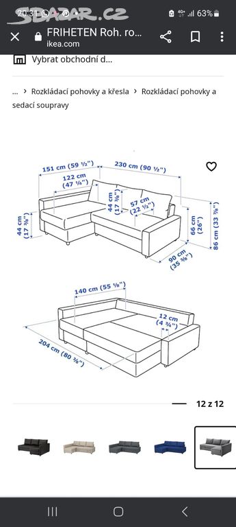 Rozkládací pohovka ikea