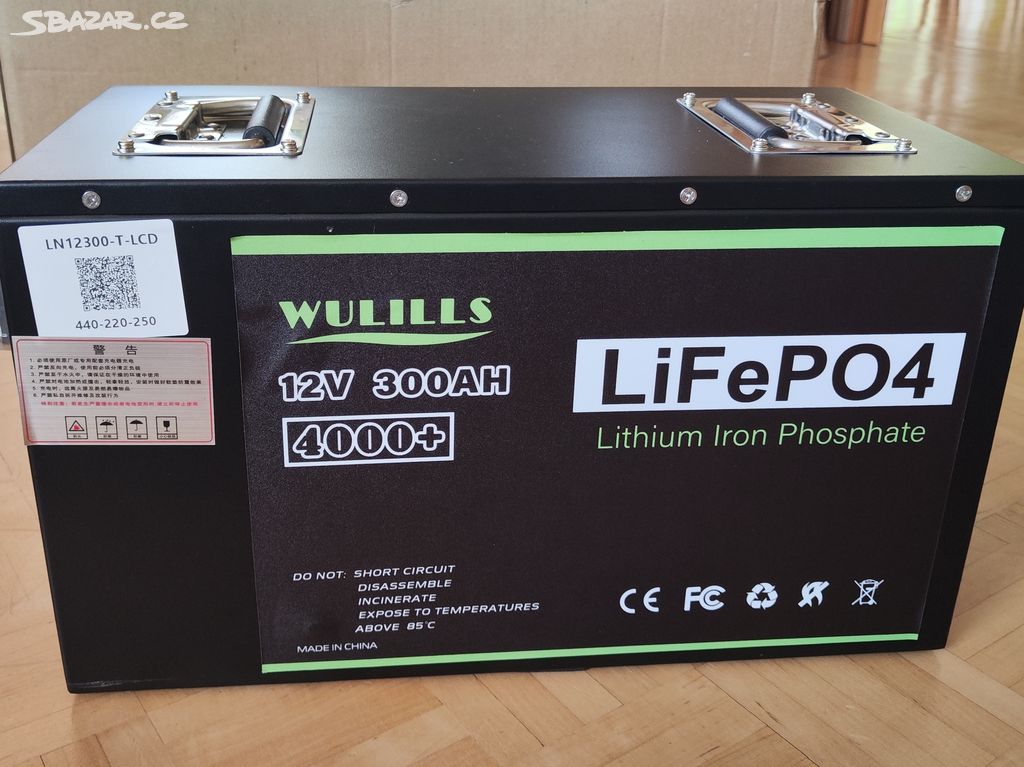 LiFePO4 baterie 300Ah - 12V, BMS, kovové pouzdro