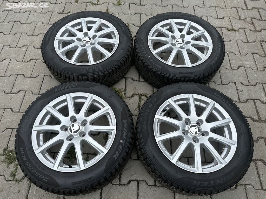 4x al kola 5x112 16 + pneu zimní 205/55 R16