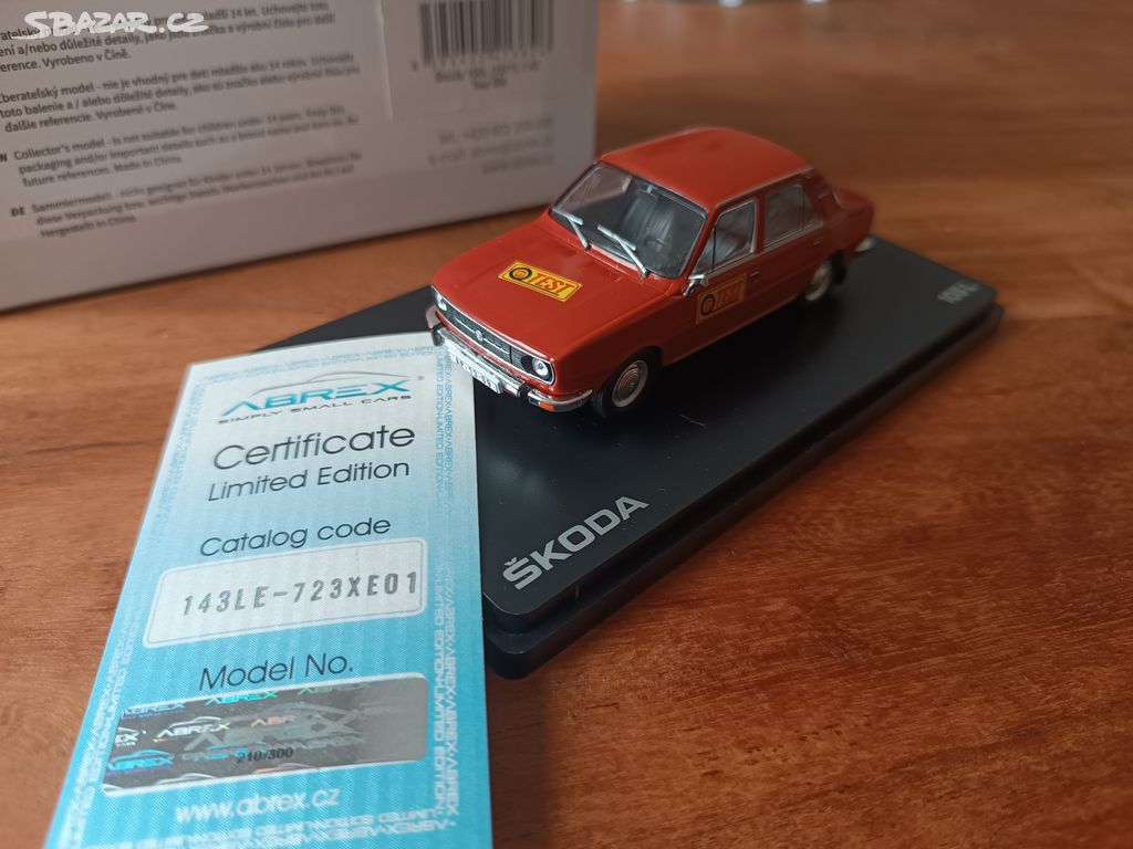 Abrex 1:43 Škoda 105L 1977 Test SM limitka