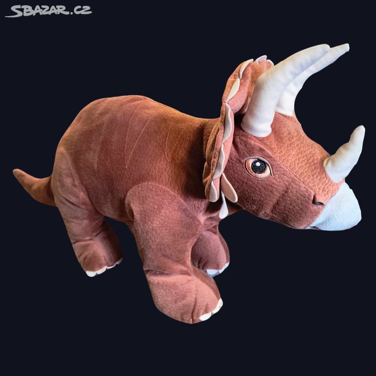 Velký plyšový dinosaurus TRICERATOPS, vel. 78 cm