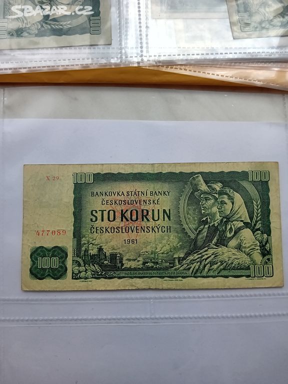 Bankovka 100 korun 1961 série X 29